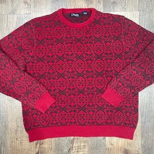 Chaps Red Patterned Men's Sweater